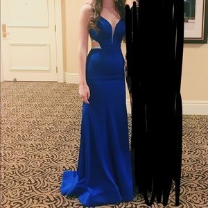 La Femme Royal Blue Prom Dress